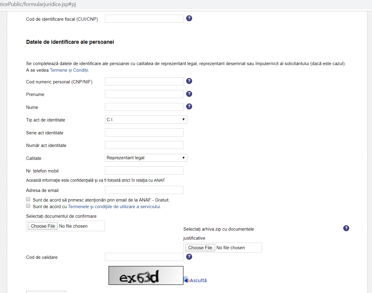 Inregistrare Persoana Juridica in Spatiul Privat Virtual